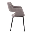 thumbnail image 4 of Allora 32" Modern Fabric Open Back Dining Accent Chair in Gray/Black, 4 of 5