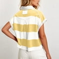 thumbnail image 5 of Ayfxijin Women's Wide Stripe Collar Half Zip Short Sleeve Loose Casual Polo T-Shirt, 5 of 6