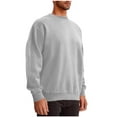 thumbnail image 7 of Wyobmus Mens Fitted Sweatshirts M-4XL Long Sleeve Pullover Casual Round Collar Sports Sweatshirt B-Light Gray, 7 of 7