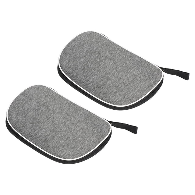 Funda para Palas de Ping Pong Uxcell, Funda Suave para Raquetas de Tenis de Mesa, Bolsa Contenedora en Forma de Ventilador, Gris, Paquete de 2
