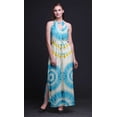 thumbnail image 5 of Bimba Tie-Dye Ladies Crew Neck Waist String Print Maxi Dress with Side Slits Summer Wear-XX-Large, 5 of 6