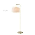 thumbnail image 2 of 58" Brass Floor Lamp with White Linen Shade, On/Off Rotary Switch on Socket, Home Office Accessories, 2 of 7