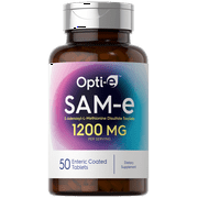 SAM-e Supplement | 1200mg | 50 Enteric Coated Tablets | By Opti-e
