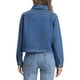 thumbnail image 3 of Chaqueta de mezclilla INSPIRE CHIC para mujer, con cuello casual, de manga larga y botones M Azul, 3 of 6