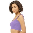 thumbnail image 2 of eloria Women's Art Silk Blouse Sweetheart Deep Neck Sleeveless Top Sari Accessories Color: Viloet | Size: 36, 2 of 5