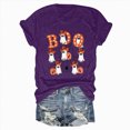 thumbnail image 4 of TOWED22 Halloween Boo Shirts for Women Funny Halloween Ghost Tshirts Fall Spooky Pumpkin Gift Top(Purple,M), 4 of 5