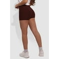 thumbnail image 4 of Rib Knit High Waist Hot Shorts - Chocolate Brown, 4 of 10
