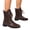a-Wine, variant on Combat Ankle Boots Women Lace up Leather Short Booties Brown Black Zipper Causal Military Riding Shoes