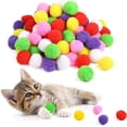 thumbnail image 1 of Bolas de juguete para gatos KEWITY Bolas de pompones de 3 cm coloridos, 1 of 5