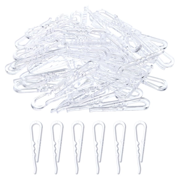 100 Paquete de Clips de Cocodrilo de Plástico Duraderos, 1.97" Claro? Clip de Camisa en Forma de U con Dientes