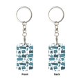 thumbnail image 2 of Goofa Modern Furniture Printed Rectangular Metal Keychain Bag Charm Floral Charm for Purse Keys Metal Keyring Gift for Women Accessories, 2 of 7