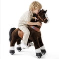 thumbnail image 1 of PonyCycle Ride-On Horse Toy for Kids, Plush Riding Pony with Sound & Hand Brake, Kid-Powered, Ages 4-7, Chocolate, Ux421, 1 of 9