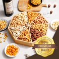 thumbnail image 4 of Gourmet Mixed Nuts Christmas Gift Basket in Sleek Bamboo Wood Reusable Platter | XL 2 lb Platter Includes 8 Assortments of Premium Nuts, 4 of 6