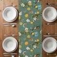 thumbnail image 4 of Table Runner 60 Inches Long for Kitchen Dining, Green Botanical Dresser Scarf Farmhouse, Dining Table Decorations for Wedding/Parties, Spring Floral Summer Lemon Birds 13 x 60 In, 4 of 8