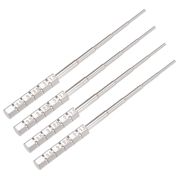 4pcs Iron Wire Winding Rods Platinum 10.25x0.7cm