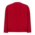 thumbnail image 4 of Fiaer Elegant Simple Knitted Cardigan Sweaters For Women 3/4 Sleeve Loose Fit Solid Color Casual Trendy Tops Red XL, 4 of 6