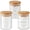 Clear, variant on Vase and Vessel Mini Glass Apothecary Jars with Bamboo Lids, Set of 3, 10 oz