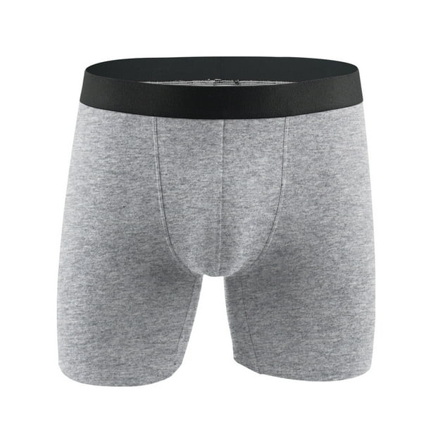 Mikilon Men's Underwear Cotton Large Size Fatty Men's Boxer Underpants Extra  Long Sport Solid Color 
