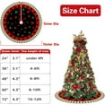 thumbnail image 3 of Guvpev Christmas Tree Skirt 48 Inches Lace-up Artificial Black Red Xmas Tree Skirt, Green Stripes Holiday Indoor Xmas Party Decorations Home Decor, 3 of 7