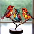 thumbnail image 2 of Colorful Birds Ornament, Acrylic Modern Style Tabletop Bird Figurine Decorative Ornaments, Stained Birds On Branch Decor for Living Room, Bedroom, Desktop, Cabinets, Garden, 2 of 9