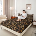 thumbnail image 4 of Castle Fairy Vintage Cheetah Print Bed Sheets for Teens,Abstract Leopard Print King Sheets, 4 of 7