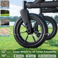 thumbnail image 4 of MAXWALK Rollator Walker for Seniors, 12" Big Rubber Wheels Foldable All Terrain Outdoor Aluminum Rolling Walker with Breathable Mesh Backrest, Height Adjustment for 5-6.5ft, Black, 4 of 10