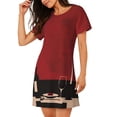 thumbnail image 2 of Balery Minimalist Romantic Dinner Camisón de manga corta con cuello redondo para mujer, cómodo y elegante., 2 of 6