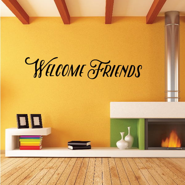 WELCOME FRIENDS Vinyl Wall Art Decal Home Entry  36" 