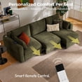 thumbnail image 5 of CHIC HOUSE 104" Electric Extendable Sofa Bed with Triple Motor, Convertible Smart Power Reclining Sleeper Sofa Deep Seat 3-Seat Couch with Solid Wood Frame in Velvet, Green, 5 of 11