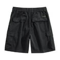 thumbnail image 4 of Xysaqa Cargo Shorts for Men Elastic Waist Outdoor Sports Shorts Mens Casual Cotton Relaxed Fitted Cargo Work Short Pants with Multi Pockets S-2XL, 4 of 9
