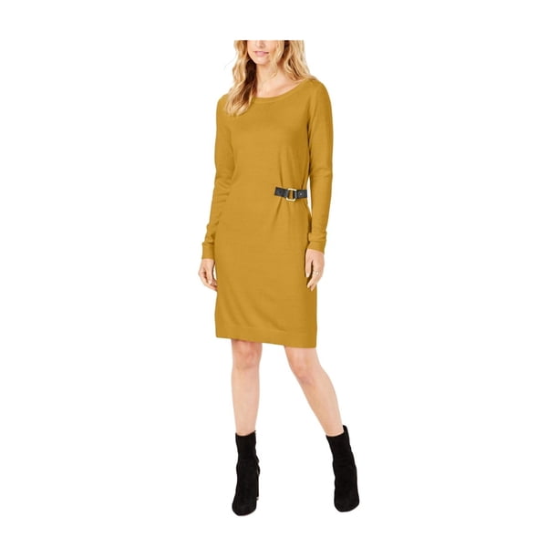 Vestido de Suéter Michael Kors con ribete de hebilla para mujer beige grande