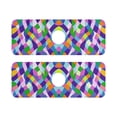 thumbnail image 7 of Yayeee Faucet Mat for Kitchen Sink 14.7" Diatomite Long Splash Guard Pad, Green Wavy Plaid, 2 Pack, 7 of 7