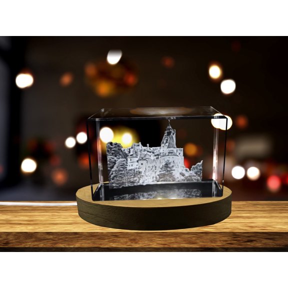 Bran Castle 3D Engraved Crystal Keepsake Souvenir