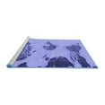 thumbnail image 2 of Ahgly Company Machine Washable Indoor Square Abstract Blue Modern Area Rugs, 5' Square, 2 of 4
