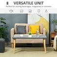 thumbnail image 4 of HOMCOM Coffee Table with Tray Top, Nordic Center Table with Pine Wood Legs, Rectangle Coffee Tables for Living Room, Gray, 4 of 9