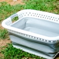 thumbnail image 3 of Open Box Camco LG Plastic Collapsible Laundry Basket Handles for Storage White, 3 of 8