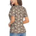 thumbnail image 3 of Wukai Raccoon Classic V-Neck T-Shirt for Women: Comfortable, Stylish, and Versatile Wardrobe Essential-Medium, 3 of 7