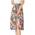 thumbnail image 1 of INSPIRE CHIC Women's High Waisted Split Hem A-Line Floral Skirts, 1 of 4