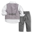 thumbnail image 4 of Jamsmile Toddler Boys Outfits Sets Long Sleeve Shirts + Vests And Pants Outfits Autumn 3 Piece Kids Boys Gentleman Style Sets, 4 of 9