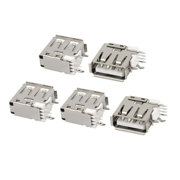 5pcs USB 2.0 Type-A Female Jack 4-Terminals Side Insert PCB Socket Connector