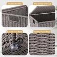 thumbnail image 5 of Laundry Hamper with Lid, 23.8 Gal (90L) Wicker Hamper with Removable Liner Bags, Handwoven Clothes Basket with Handles, Foldable Woven Paper Rope Basket for Laundry Room, Bedroom-Grey, 5 of 14
