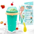 thumbnail image 1 of Bollove Taza de Slushietazas de licuado con tapas y popotestaza de granizado para jugosleche y heladofabricante portátil de vasos de granizado mágico congelado para niñosamigos y familiares (verde), 1 of 5