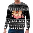 thumbnail image 1 of NLLSHGJ Chandail en Molleton Homme Grand Homme Automne et Hiver Tendance Décontractée Imprimé de Noël Chandail Col Rond Chandail à Capuchon Chandail à Capuchon pour Homme Chandail Graphique Chandail en Molleton Jaune, 1 of 4