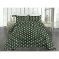 thumbnail image 2 of Ambesonne Floral Quilted Coverlet 3 Pcs, Rose Lover Delicate Artwork, Queen Size, White and Army Green, 2 of 4