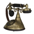 thumbnail image 5 of DecMode 10" x 7" Gold Metal Functioning Vintage Style Telephone with Line Cord, 1-Piece, 5 of 7