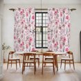 thumbnail image 2 of Pink Wildflowers Kitchen Curtain for Berdoom Living Room Cafe 72 Inch Length, Chic Floral Classic Botanical Tiers Curtains Light Filtering Drapes Rod Pocket Window Treatment 2 Panels 52"Wx72"L, 2 of 9