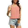 thumbnail image 6 of Fantaslook Tank Tops for Women Pleated Square Neck Sleeveless Summer Tops Curved Hem Flowy Shirts, 6 of 10