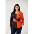 thumbnail image 2 of TIYOMI Plus Size Long Sleeve Tops For Women 5X Halloween Ghost Face Shirts Causal Blouses V Neck Tee Fall Winter Pullover 5XL 28W, 2 of 6