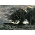 thumbnail image 2 of Corot, Jean-Baptiste-Camille 24x19 White Modern Wood Framed Museum Art Print Titled - Wind, 2 of 4