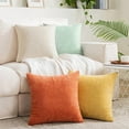 thumbnail image 3 of Dtwnek Set of 1 Square Throw Pillow Covers 18 x 18inch Decorative Chenille Cushion Case for Couch Sofa Bed Living Room, Light Pink, 3 of 7